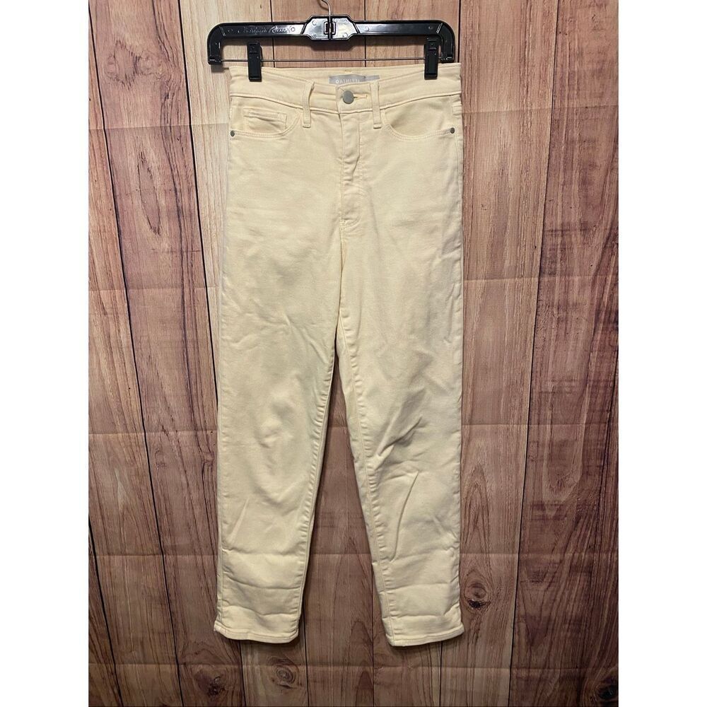 Athleta size 0 Sculptek denim pants jeans cream colored skinny